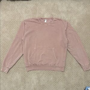 American Apparel Crewneck Sweatshirt w Pockets, Rust Clay, Size S